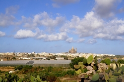 view of Xewkija Church from gozo hills